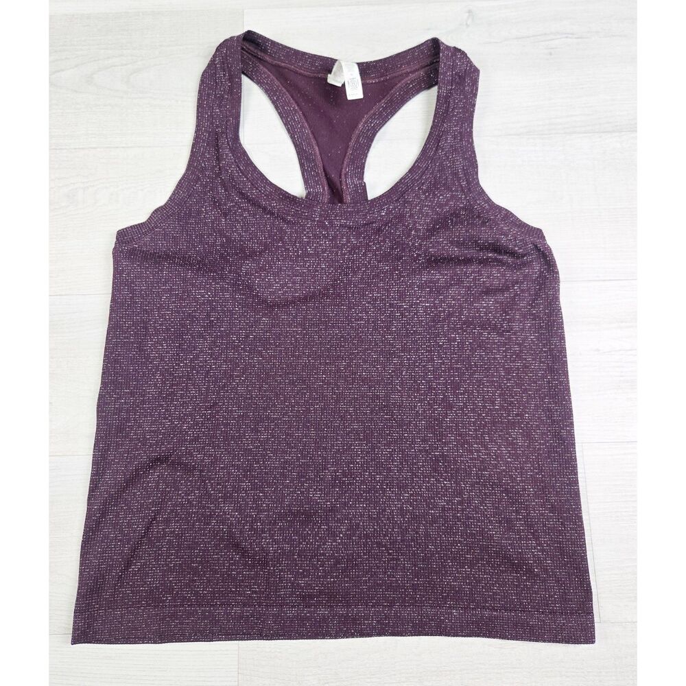 Athleta Sparkle Seamless Racerback Workout Tank Top Medium Plum Purple